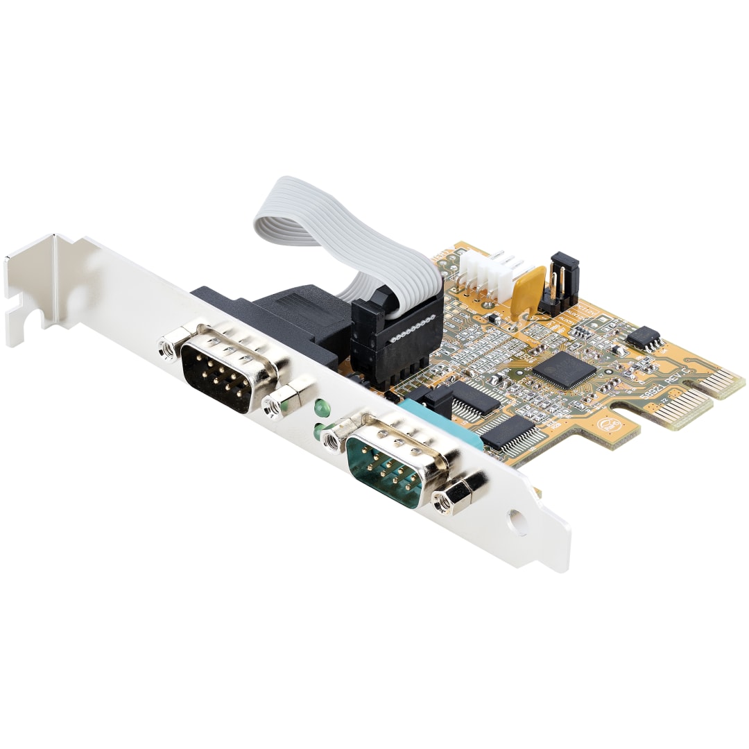 2 Port Native PCI Express RS232 Serial Adapter Card with 161