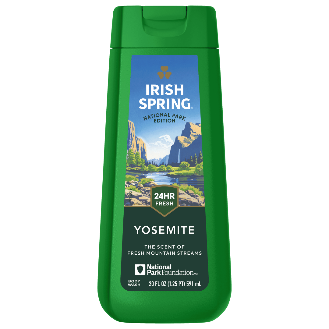 Limited Edition Irish Spring Yosemite Moisturizing Body Wash for Men, 24-hour Fresh, Face and Body Wash, Men’s Body Wash, Paraben Free, Fresh Mountain Stream Scent, 20 fl oz Bottle