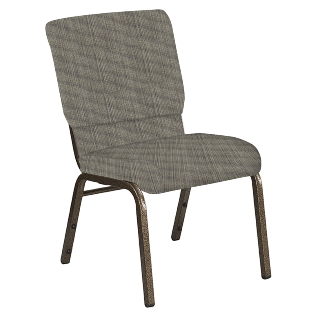 Embroidered 18.5''W Church Chair in Sammie Joe Meadow Fabric - Gold Vein Frame