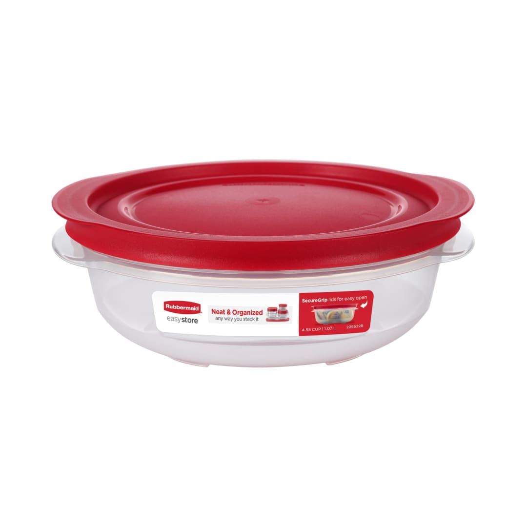 Rubbermaid 4.55-Cup EasyStore Round Container, Food Storage Container, Food Storage Container with Lids