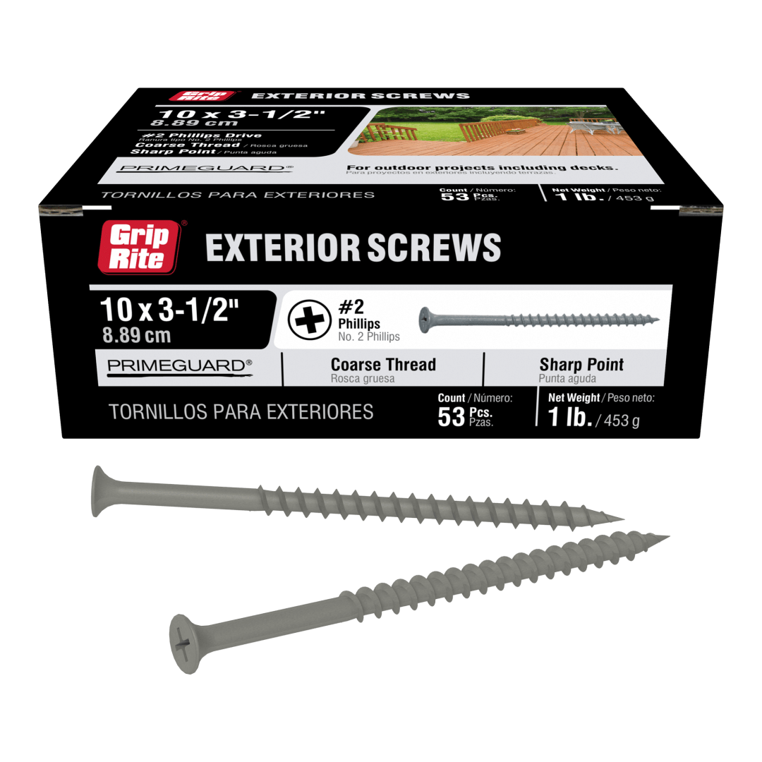 Grip-Rite 3 1/2" Pg Ten Exterior Screw 1Lb Hand Drive Exterior Construction Screws