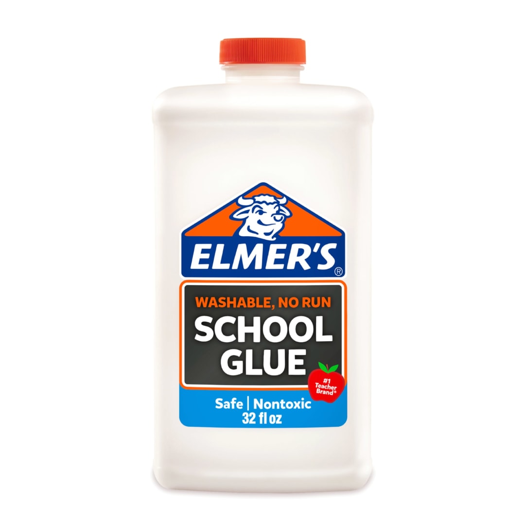 Elmer's Liquid School Glue, White, Washable, Great for Making Slime, 32 fl oz (1-Quart)