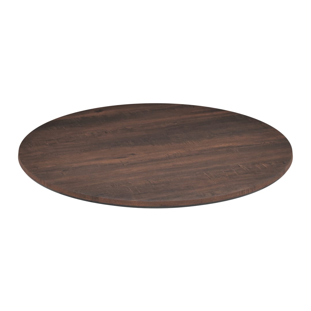 TopGuard 31.5" Round Dark Brown Outdoor Tabletop with Seamless Surface Technology, Moisture, Scratch, Heat, UV Resistant