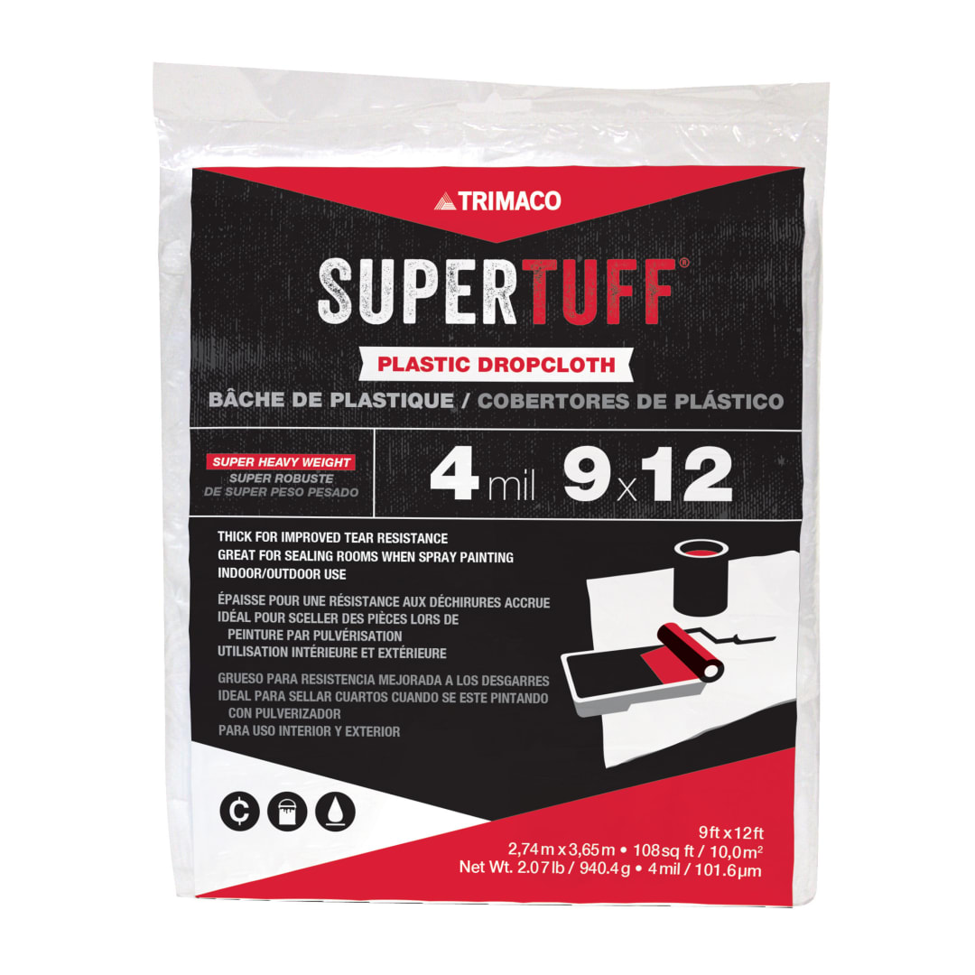 Plastic Dropcloth, 4mil, 9'x12'