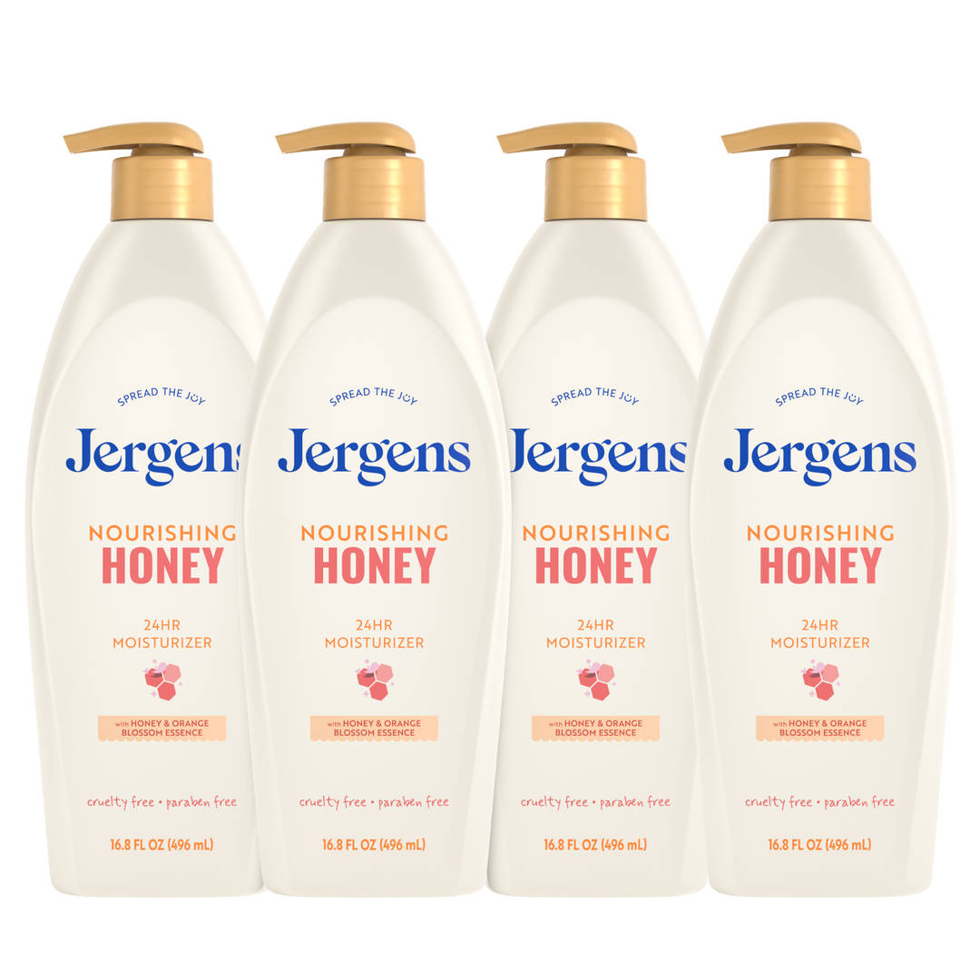 Jergens Nourishing Honey Lotion For Dry Skin, 16.8 fl oz, 4 Pack