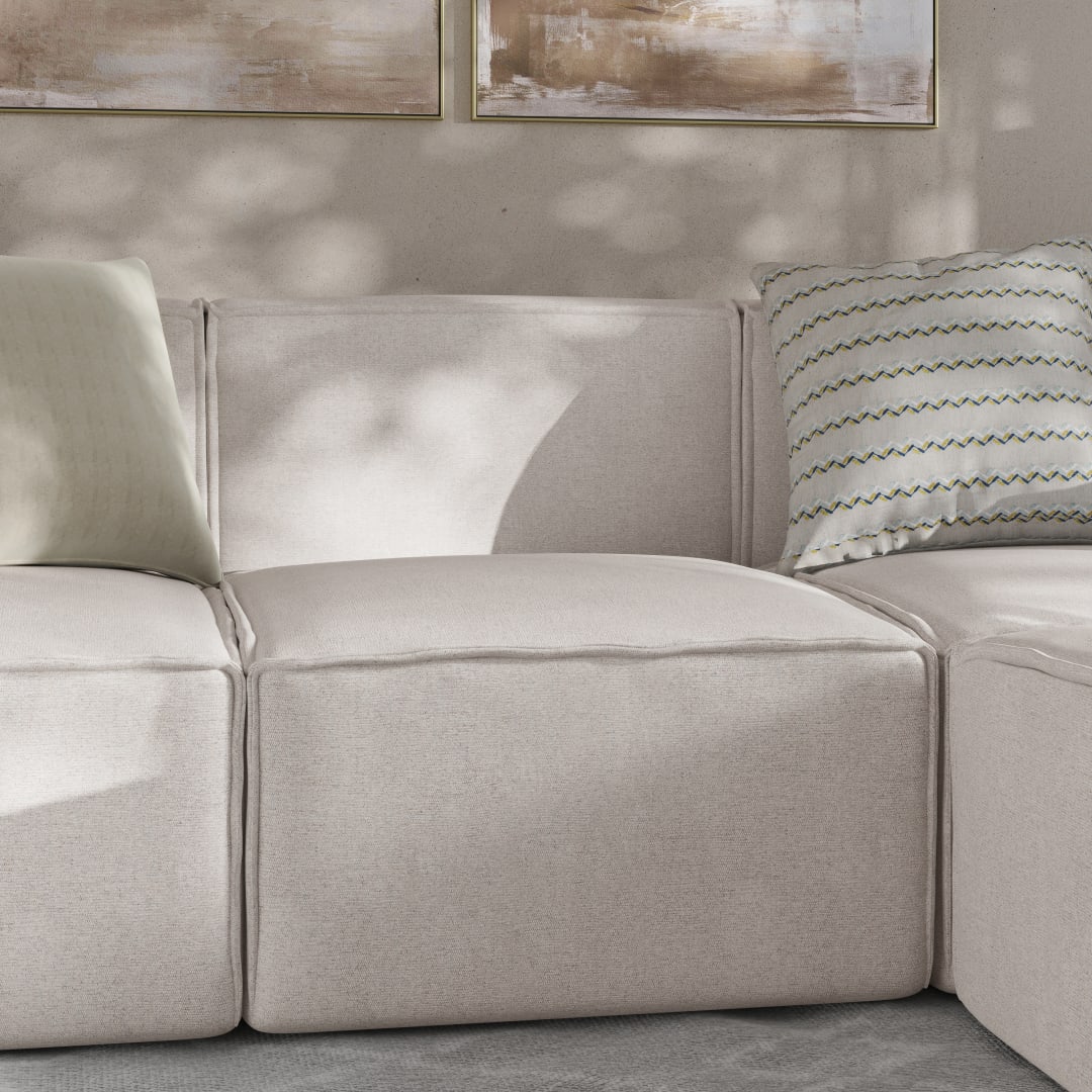 Bridgetown Luxury Modular Sectional Sofa Armless Center Seat, Cream