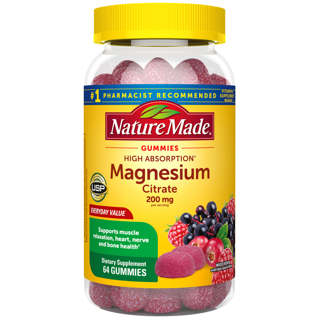 Nature Made High Absorption Magnesium Citrate Gummies - Mixed Berry Flavor - 64ct