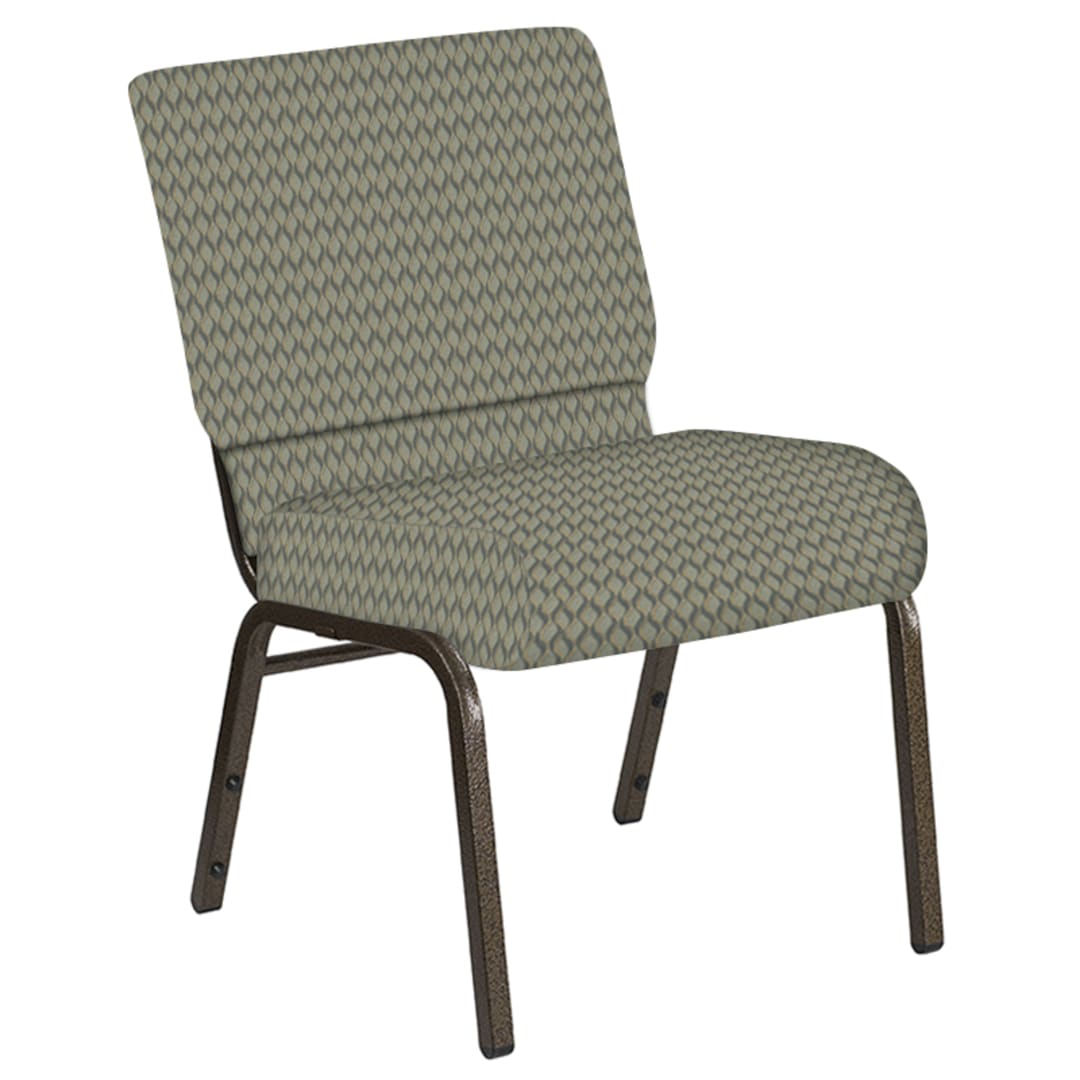 Embroidered 21''W Church Chair in Rapture Tranquil Fabric - Gold Vein Frame