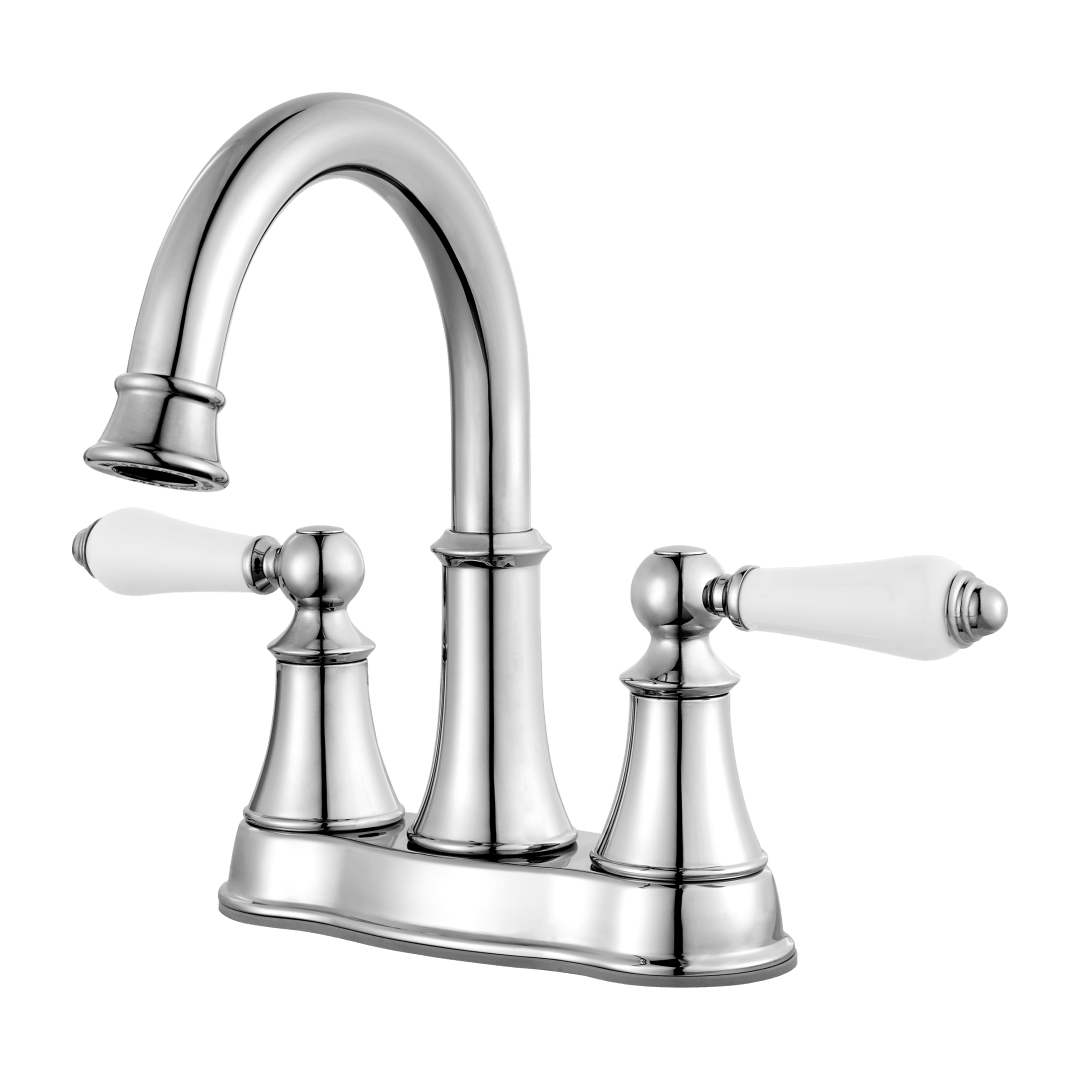 Courant 2-Handle 4" Centerset Bathroom Faucet in Polished Chrome & White