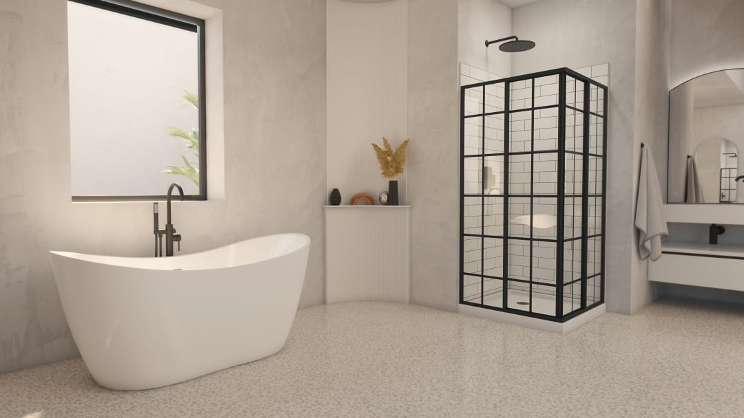 DreamLine Utile 36" L x 36" W Corner Shower Kit, Metro Tux