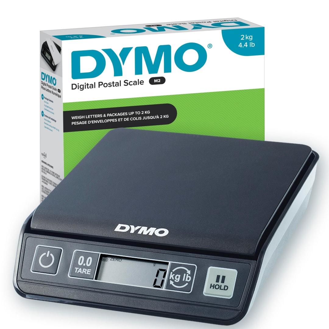 DYMO® M2 Digital Shipping Scale | 2 kg Capacity USB Mailing Weighing Scale | Compact Size 18.5 cm L x 16.1 cm W x 4.4 cm H | (EMEA)