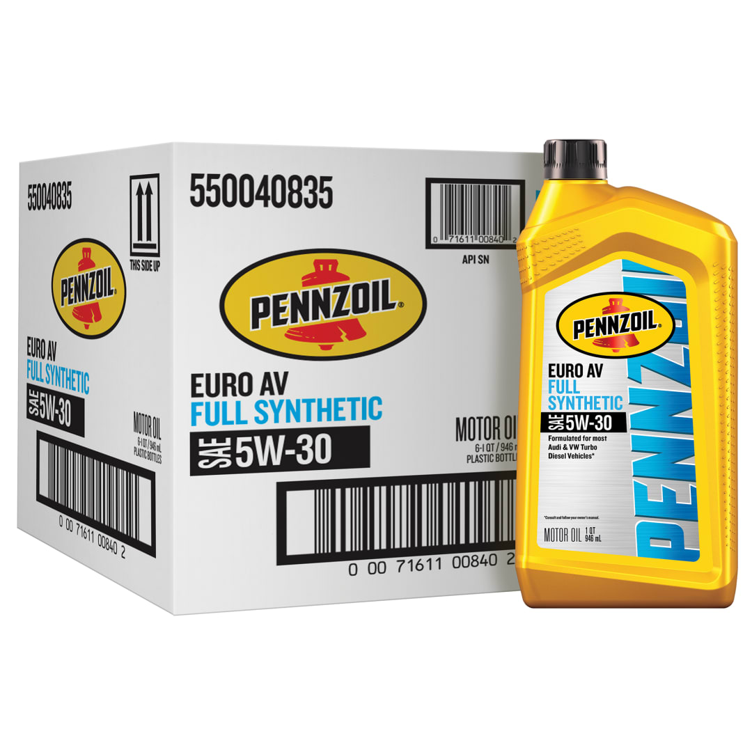 Pennzoil Euro AV Full Synthetic 5W-30 Motor Oil, 1 Quart (6 Pack)