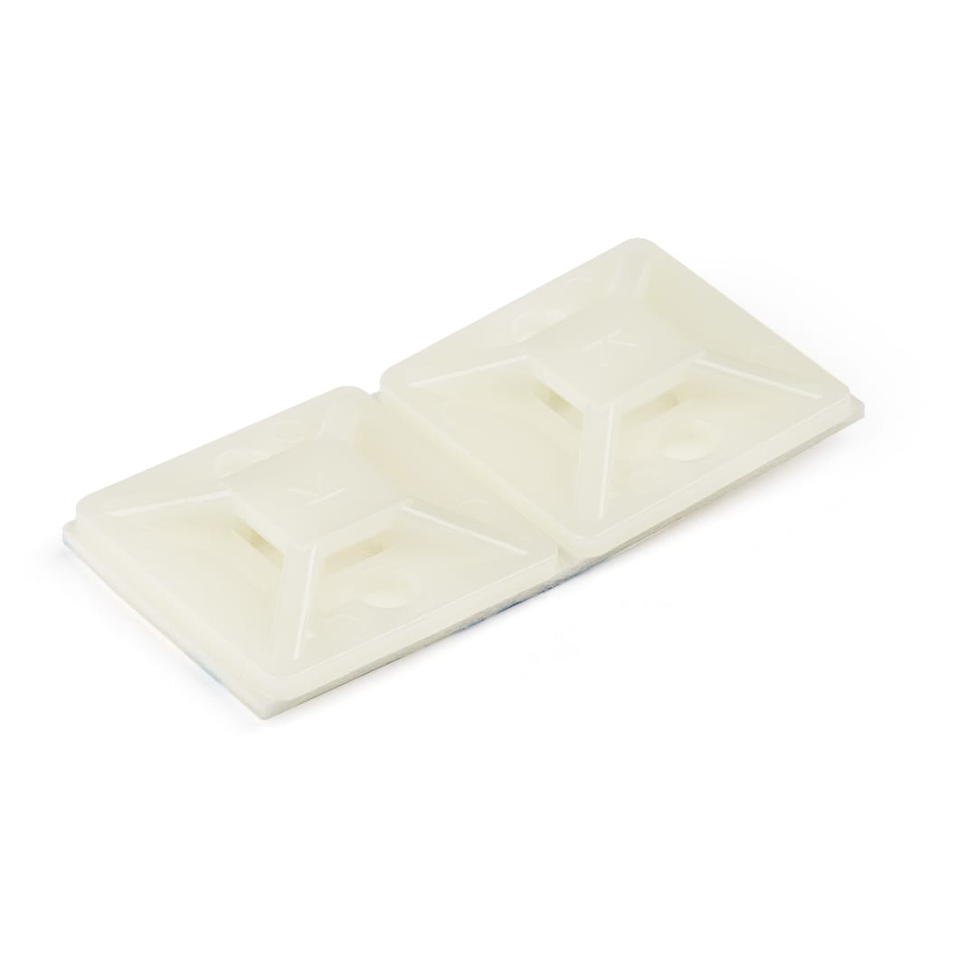 100 Pack of Self-Adhesive Cable Tie Mounts - Med