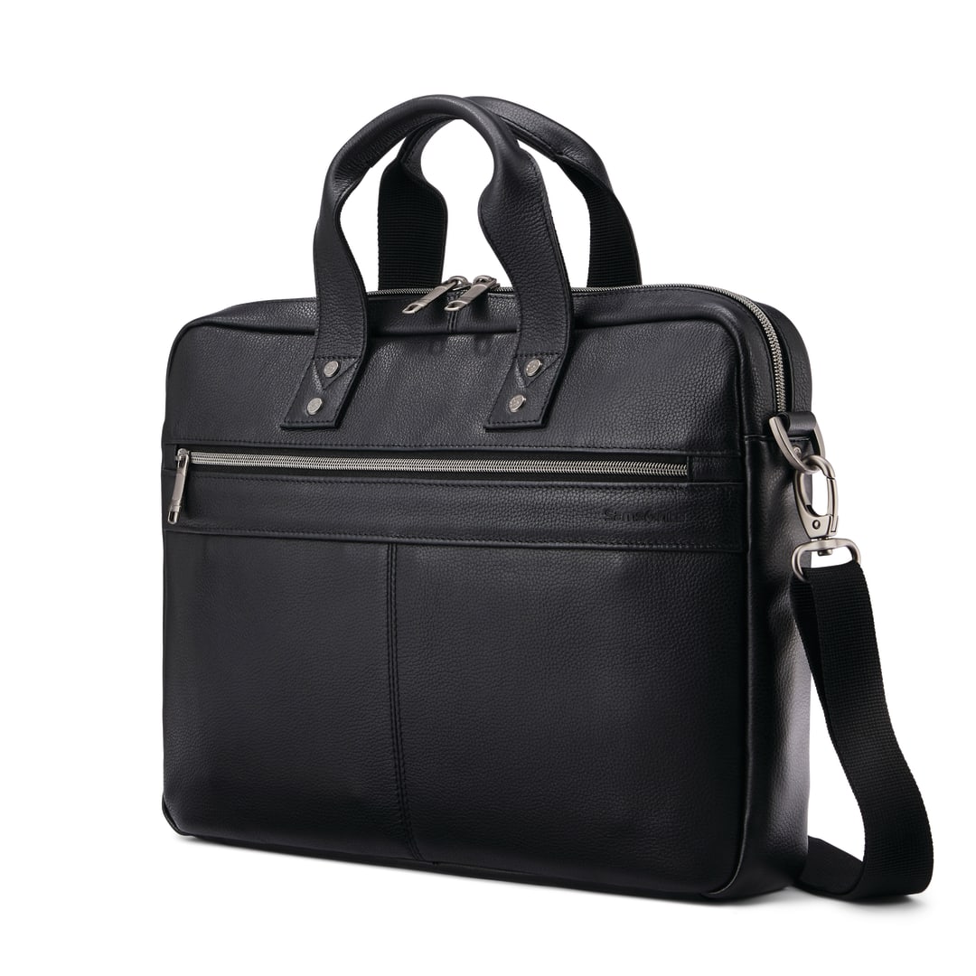 Sam Classic Leather Slim Brief - Black
