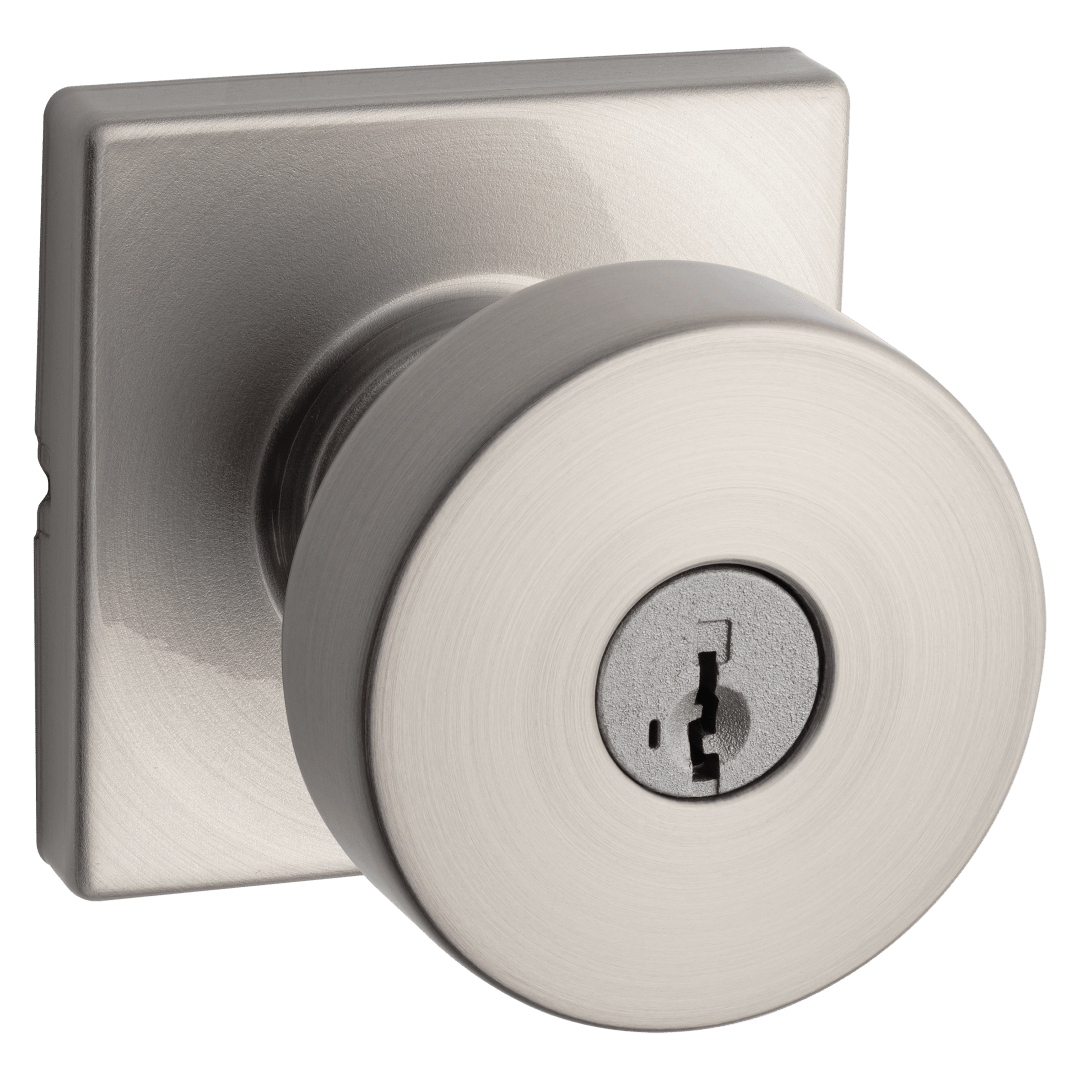 Pismo Keyed Entry Knob in Satin Nickel featuring SmartKey Security