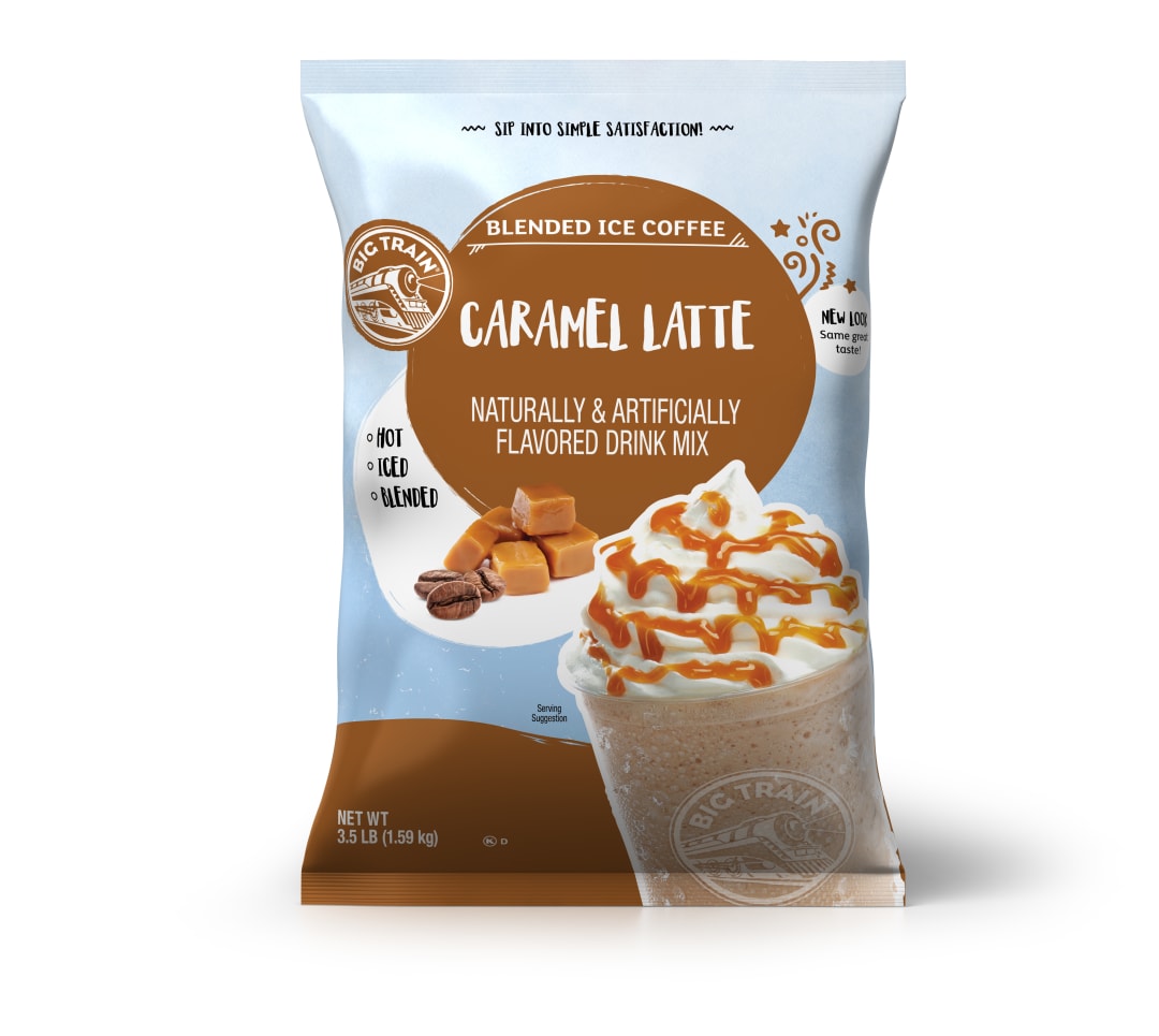 Big Train Caramel Latte Blended Ice Coffee Powdered Drink Mix, 5 x 3.5 lb