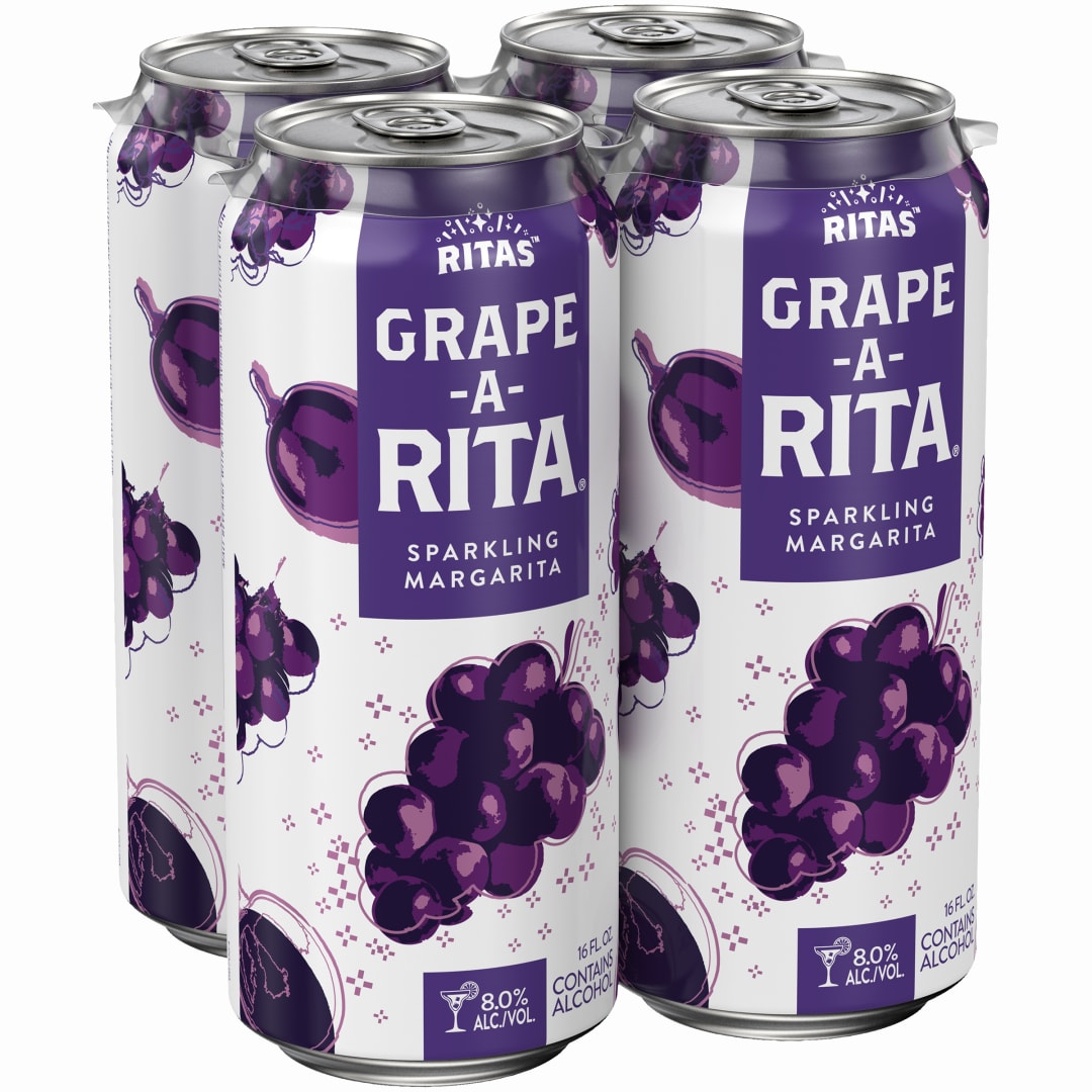Ritas Grape-A-Rita  Malt Beverage, 4 Pack 16 fl. oz. Cans, 8% ABV