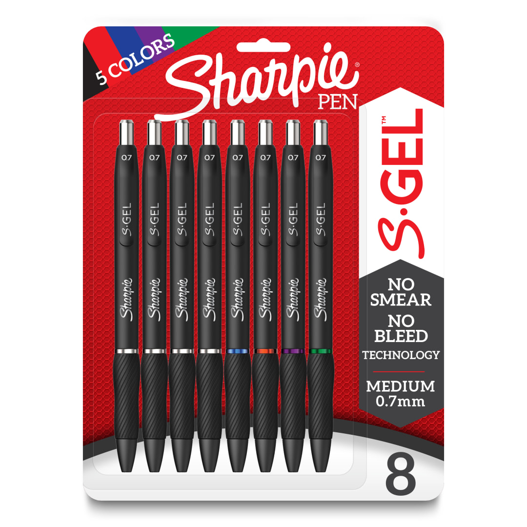 SHARPIE GEL 0.7MM 8CT B.ASST