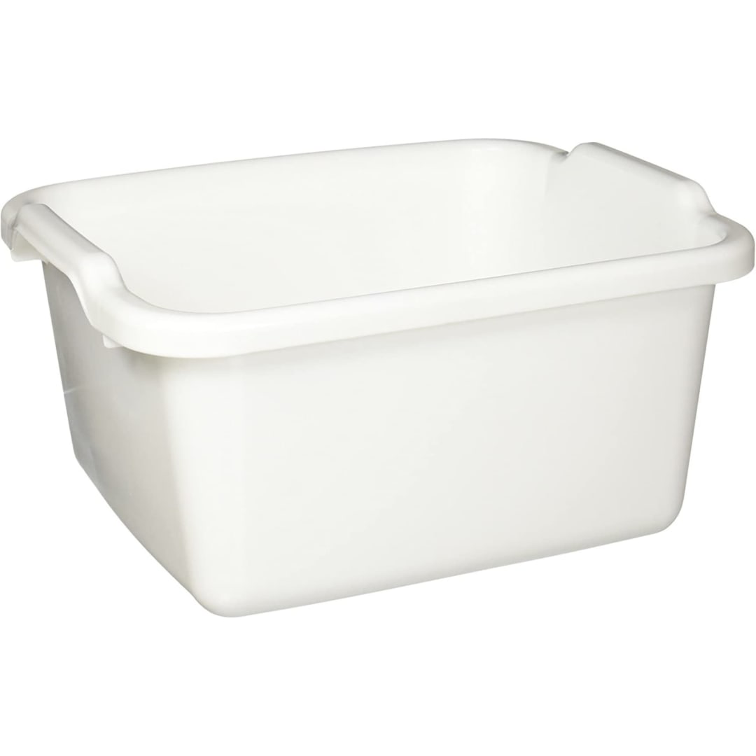 Rubbermaid® Dish Bucket, 15.6 Qt., Clear,White