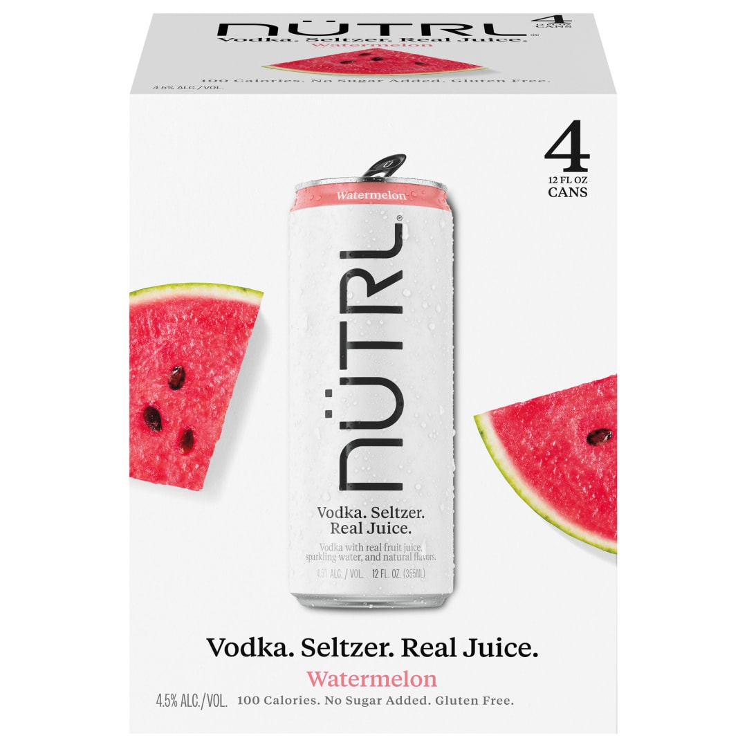 Nutrl Vodka Seltzer Watermelon 4 Pack 12 oz Cans