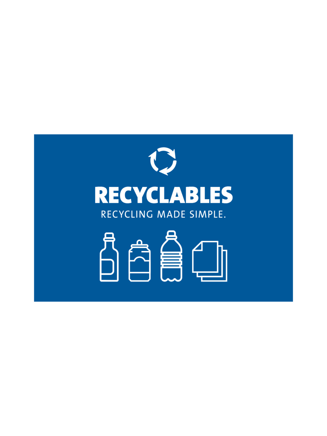  EVOLVE - Sign - Recyclables - Blue-White