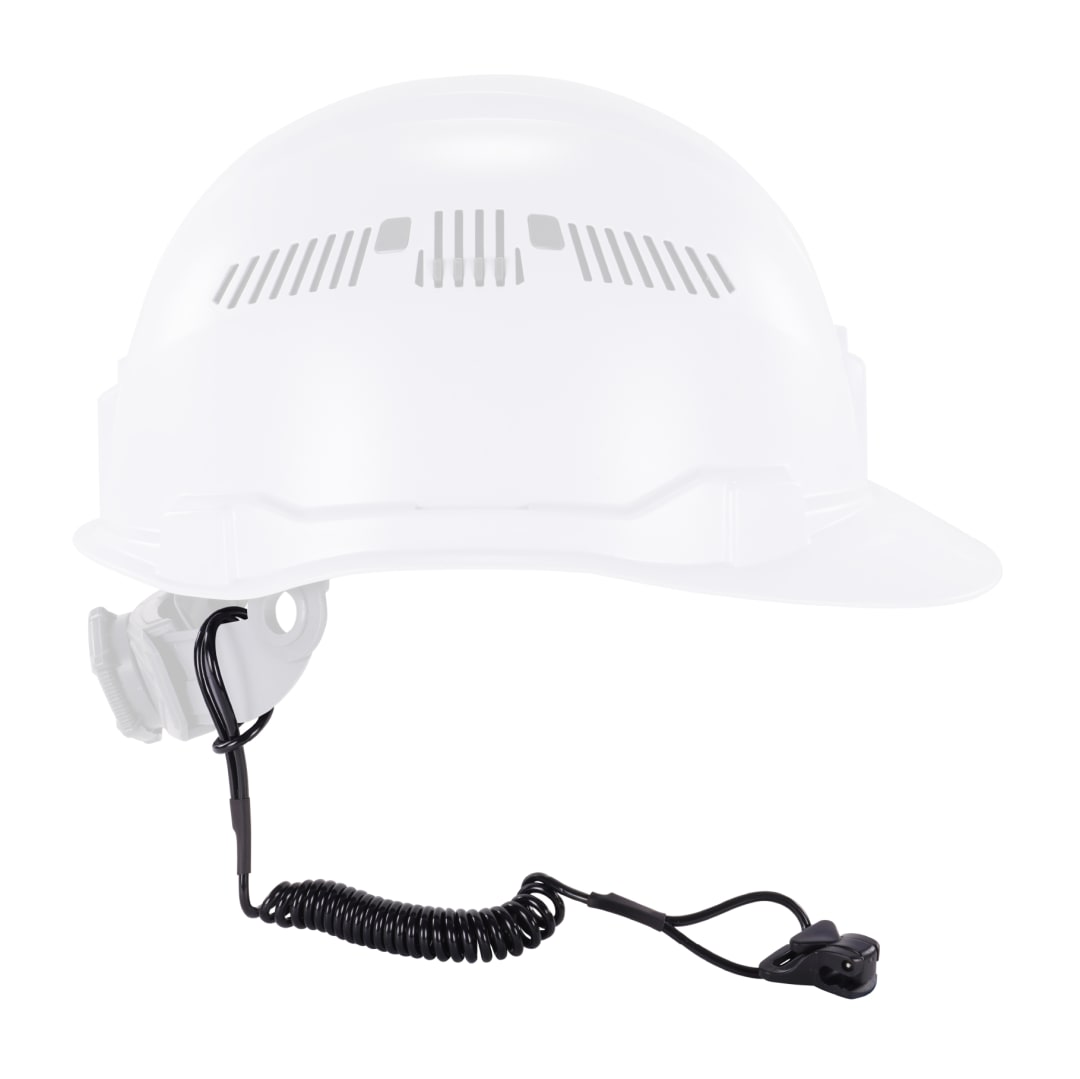 Squids 3158 Coiled Hard Hat Lanyard with Clamp - 2lbs / 0.9kg