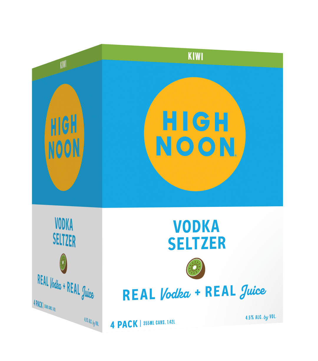 High Noon Kiwi Vodka Hard Seltzer 355ml Can 4 Pack