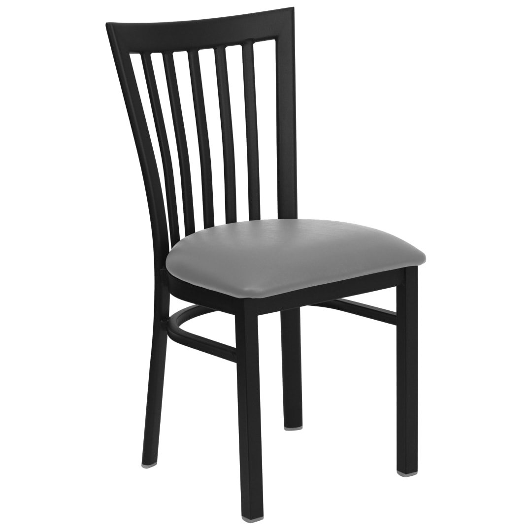 HERCULES Series Black School House Back Metal Restaurant Chair - Custom Upholstered Seat