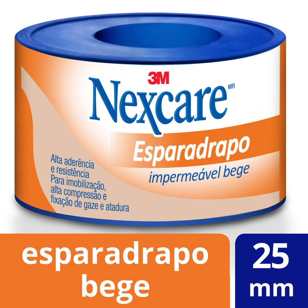 Esparadrapo Impermeável Nexcare™ Bege, 25mm x 0,9 m
