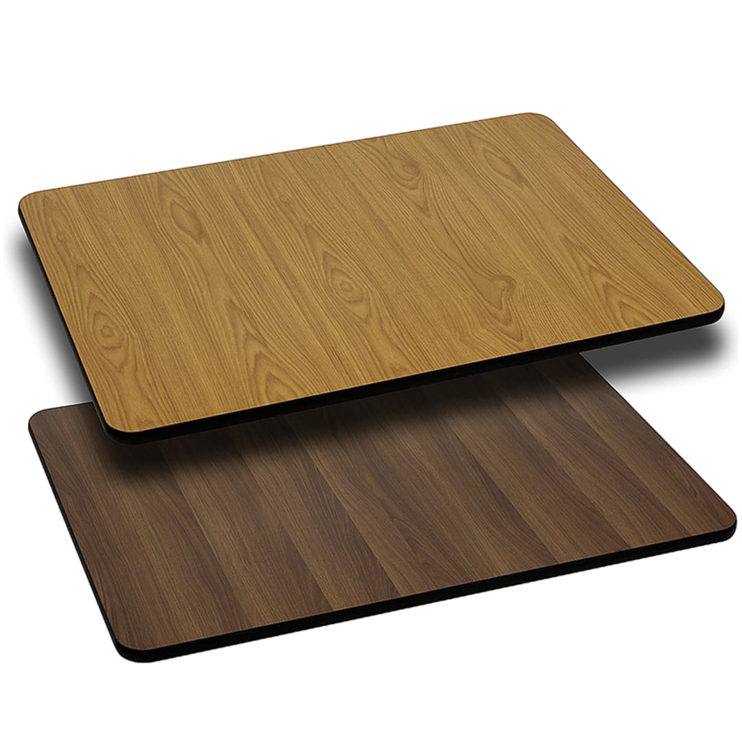Glenbrook 24'' x 42'' Rectangular Table Top with Natural or Walnut Reversible Laminate Top