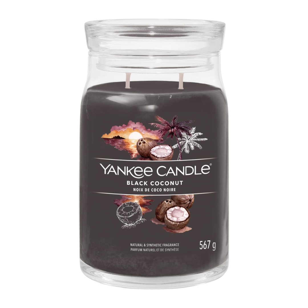Yankee Candle® Signature Scented Candle | Black Coconut Large Jar Candle with Double Wicks | Soy Wax Blend