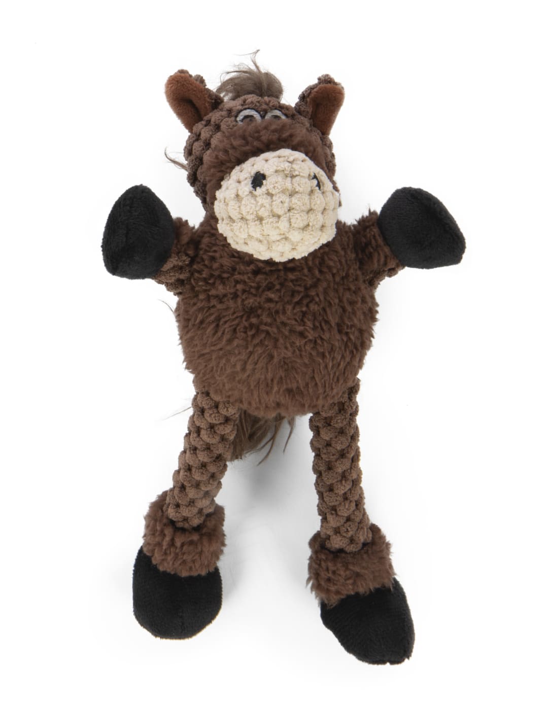goDog Checkers Skinny Horse Squeaky Plush Dog Toy With Chew Guard Technology, Mini