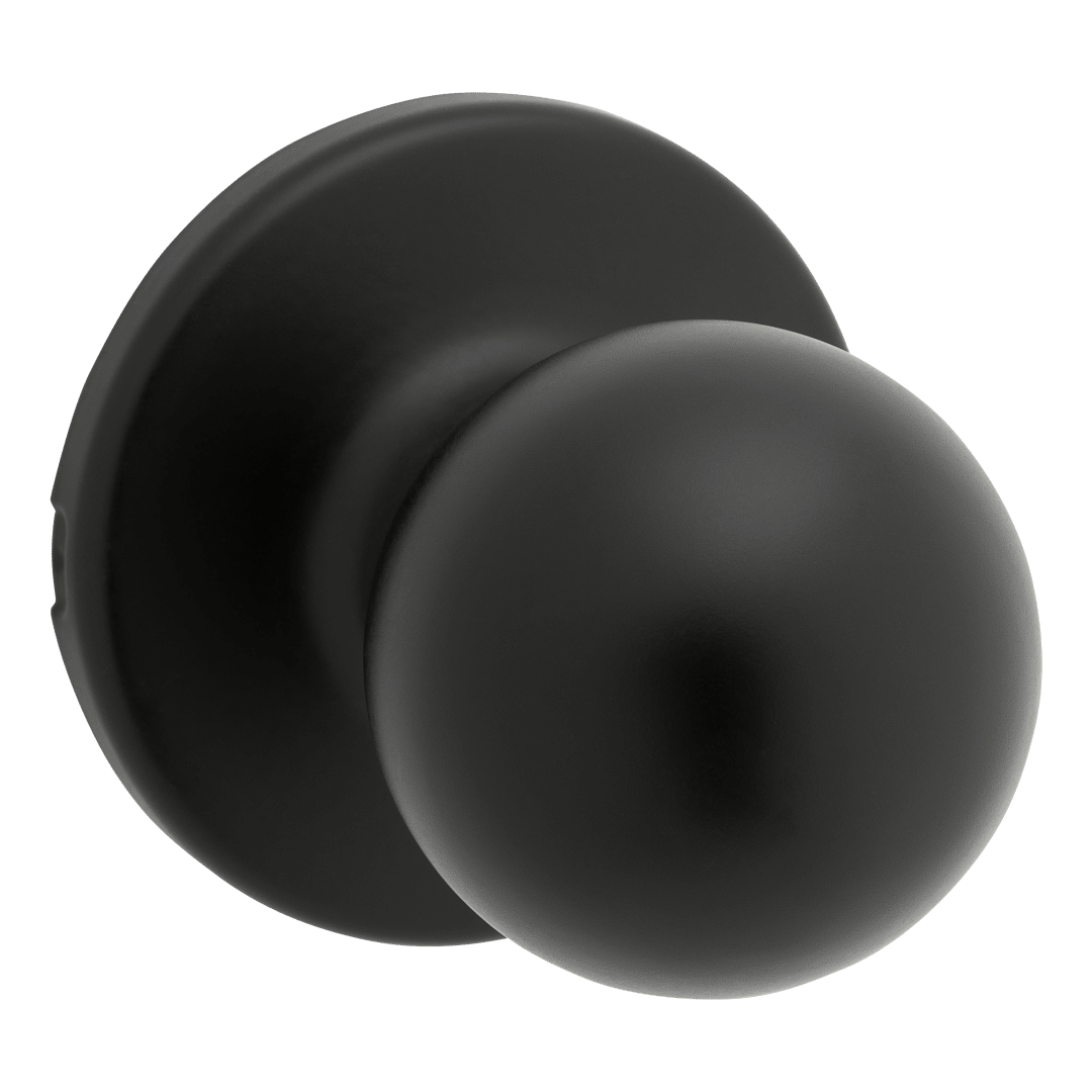 Polo Hall/Closet Doorknob in Matte Black with Microban Protection