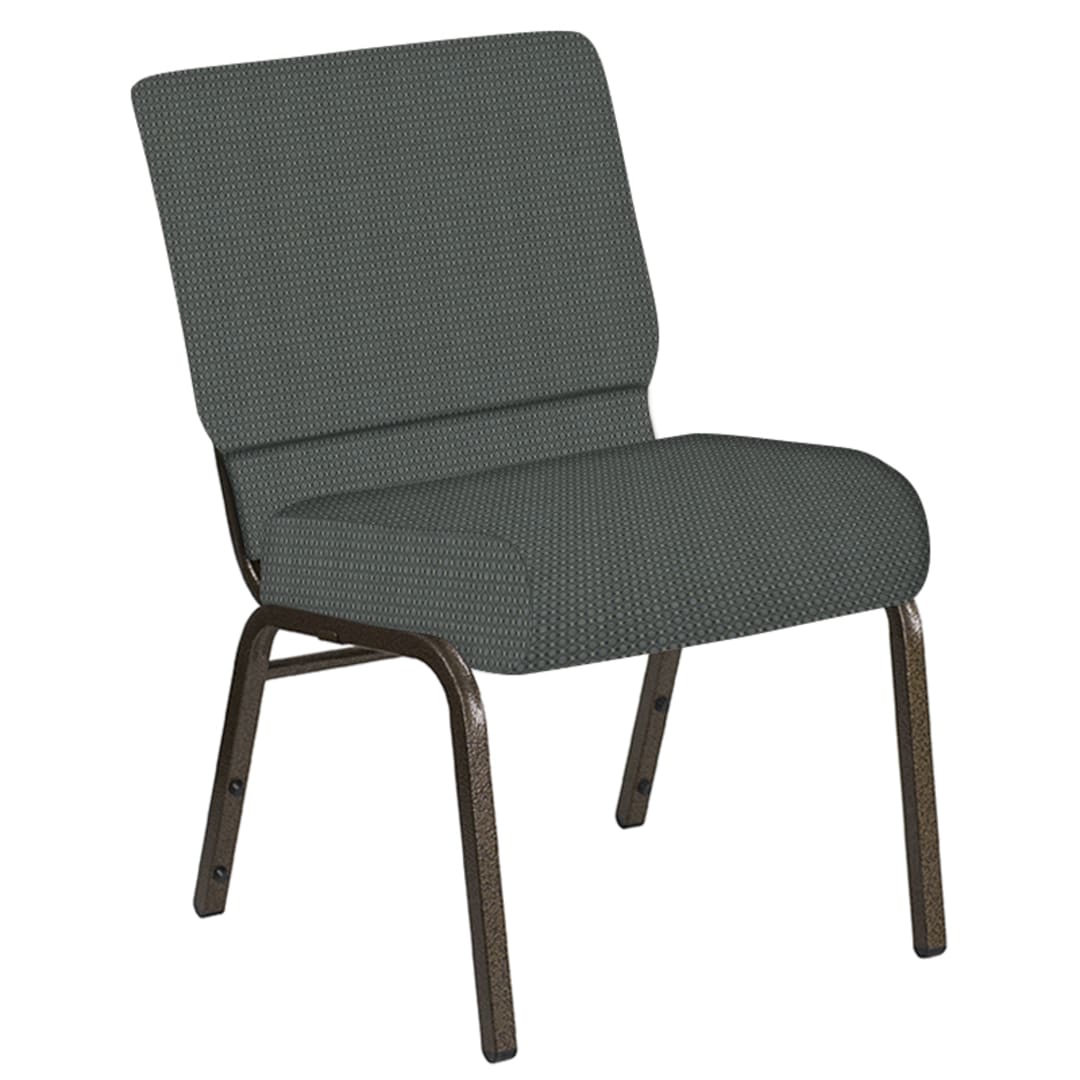 21''W Church Chair in Canterbury Pewter Fabric - Gold Vein Frame
