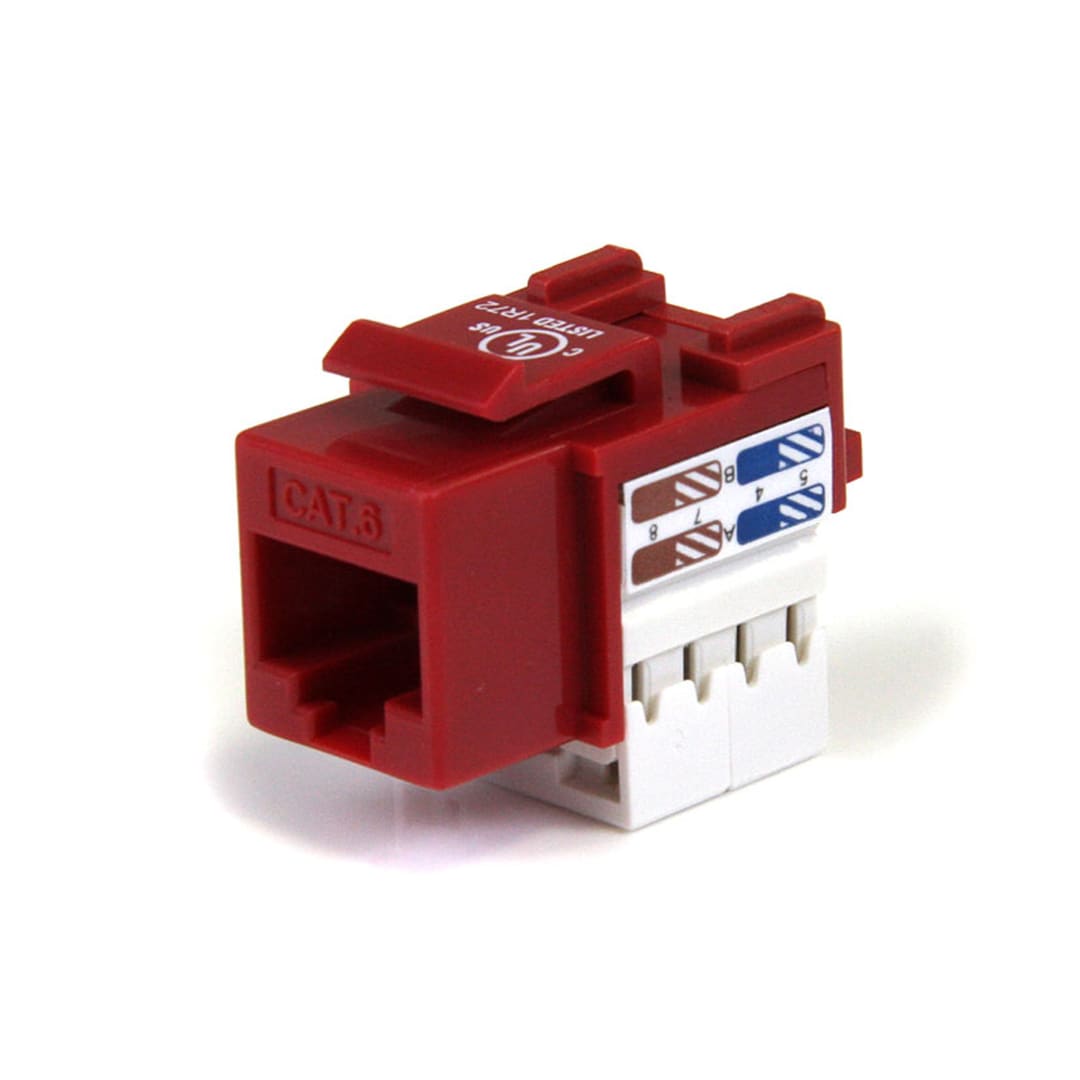 Red 110 Punch Category 6 Keystone Jack
