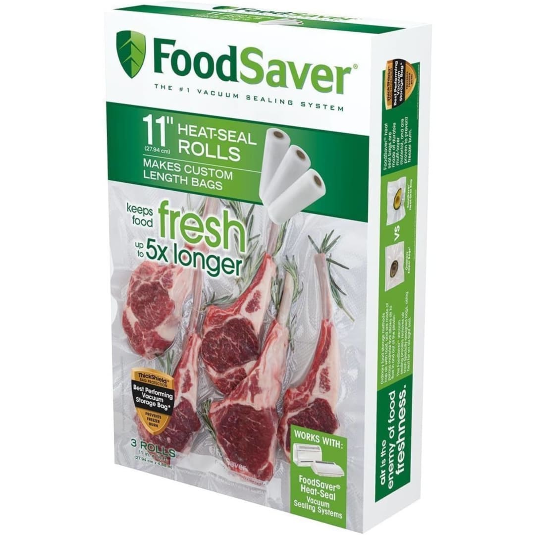FoodSaver Custom Fit Vacuum Sealer Bags Airtight Food Storage and Sous Vide Rolls BPA-Free 11 x 16'  (Pack of 3)