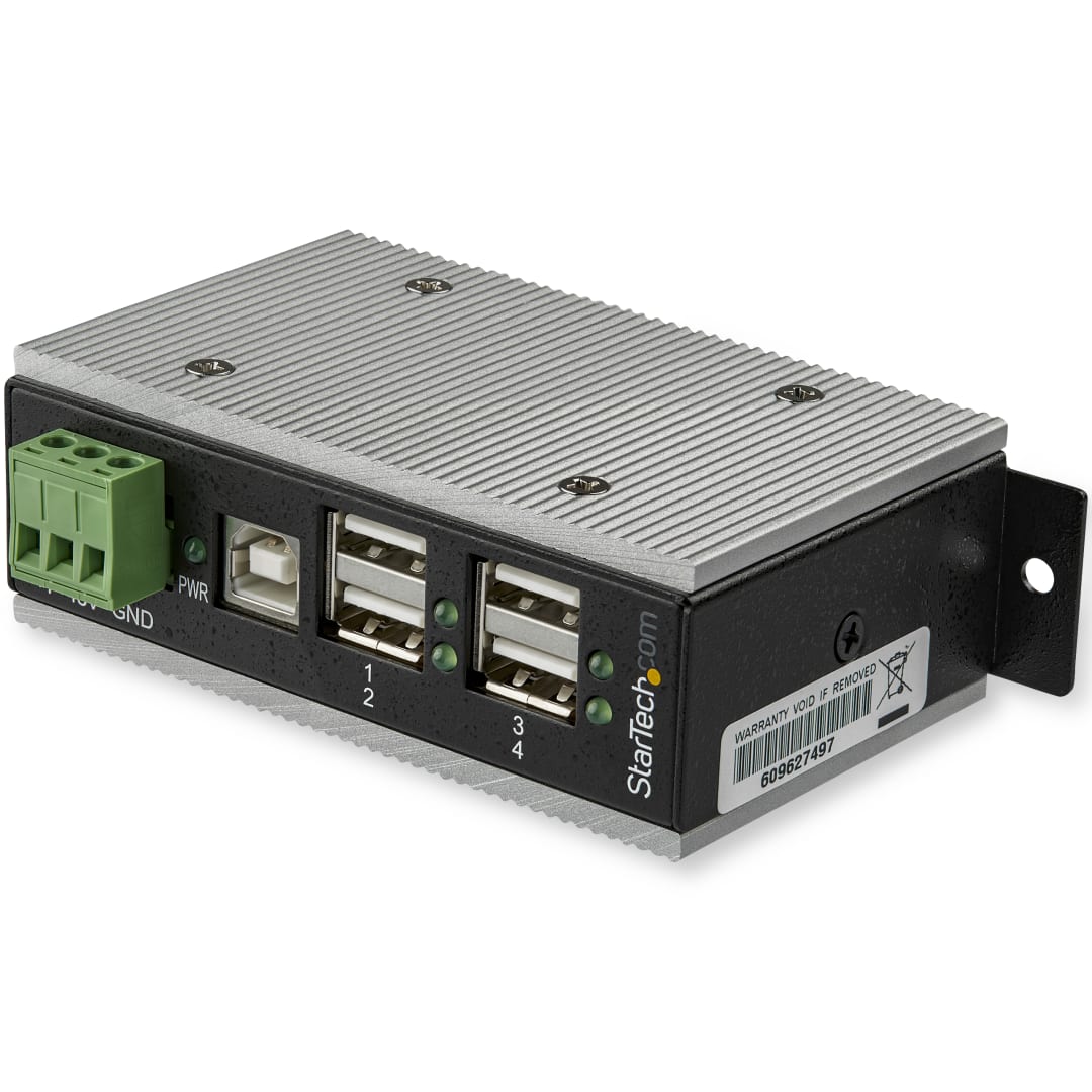 Industrial 4 Port USB 2 0 Hub w Terminal Block Ext Temp ES