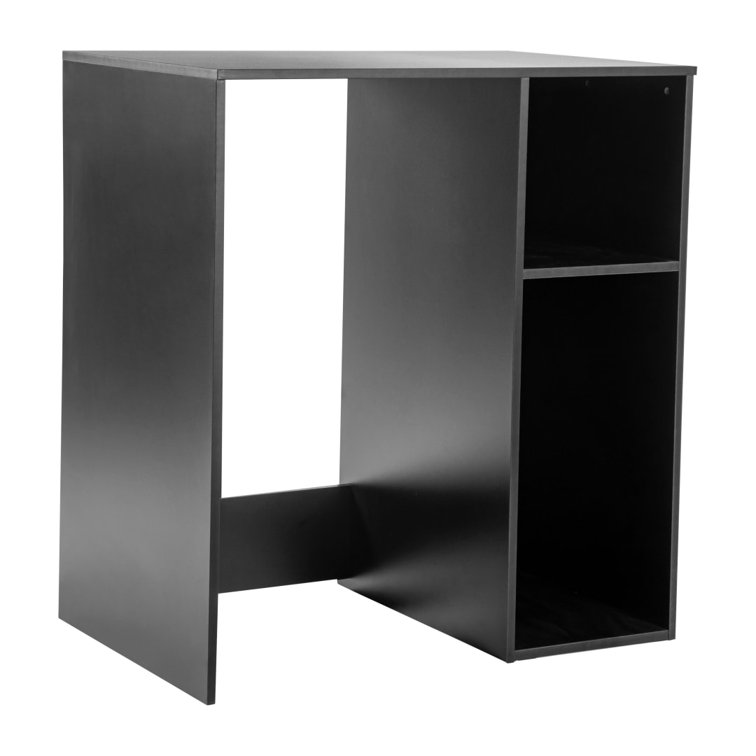 Lotus Mini Fridge Bookshelf Storage Station Organizer with Cubbies in Black