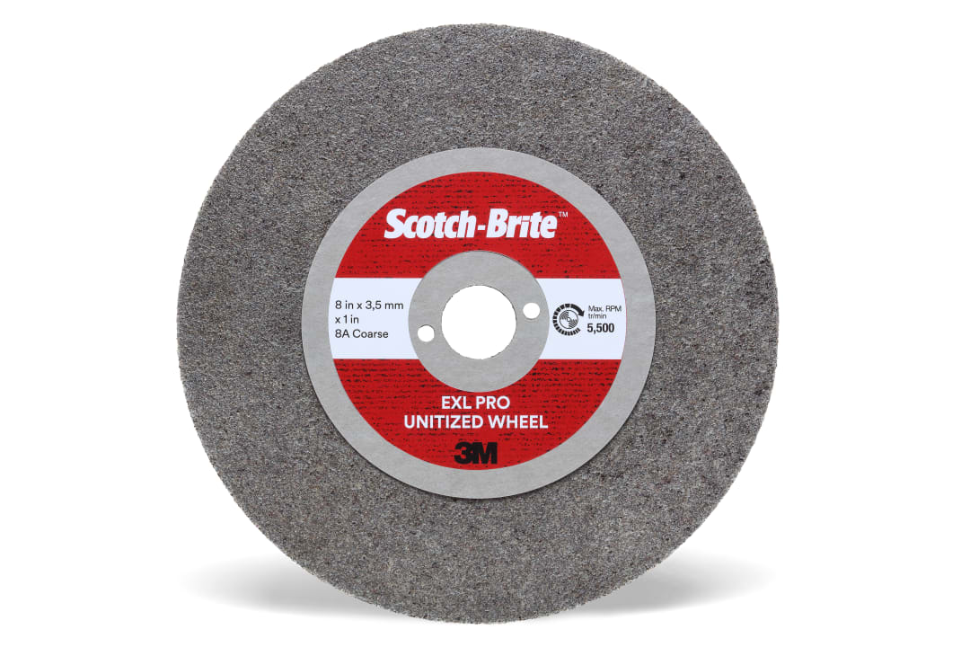 Scotch-Brite™ EXL Verpresste Kompaktscheibe EX-UW, 203,2 mm x 4,2 mm x 25,4 mm, 8A CRS