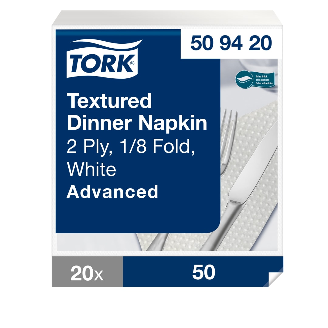 Tork Textured DinNap 2P 8F White 50/20
