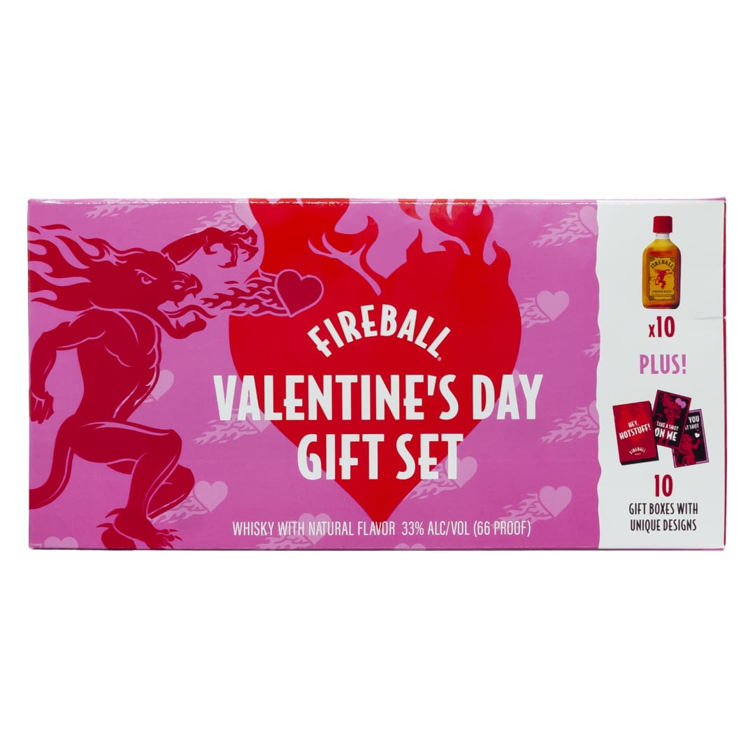 Fireball Valentine's Card Cinnamon Whiskey 10 Pack 50ml 66 Proof