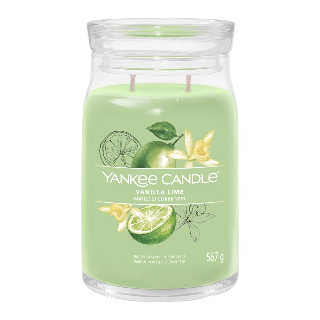 Yankee Candle® Signature Scented Candle | Vanilla Lime Large Jar Candle with Double Wicks | Soy Wax Blend