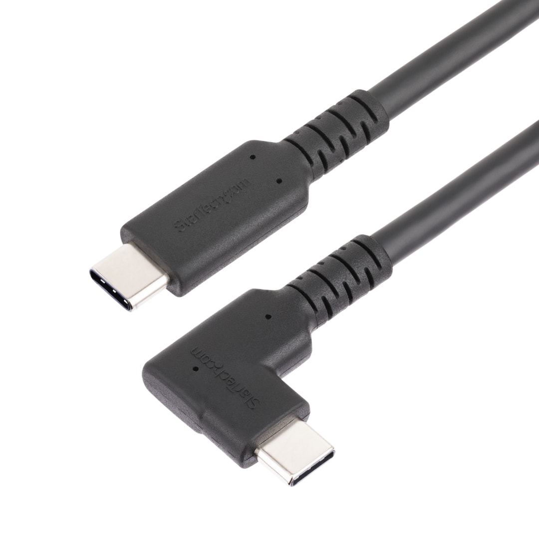 Rugged USB 3 1 Gen1 5Gbps 2m Black Right Angled 100W 5