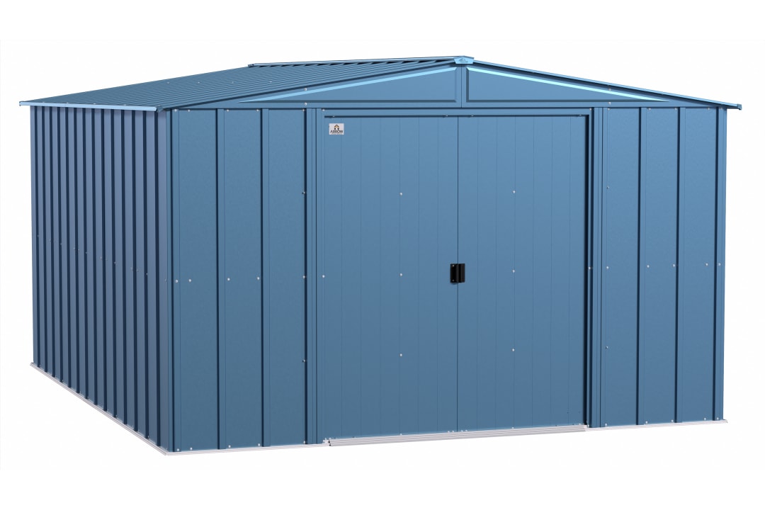 Classic Steel Storage Shed, 10X12, Blue Grey