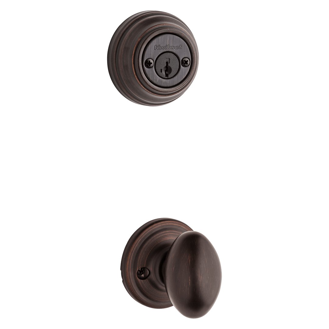 967 Double Cylinder Interior Pack w/Laurel Knob featuring SmartKey Security™ for Signature Series Handlesets in Venetian Bronze
