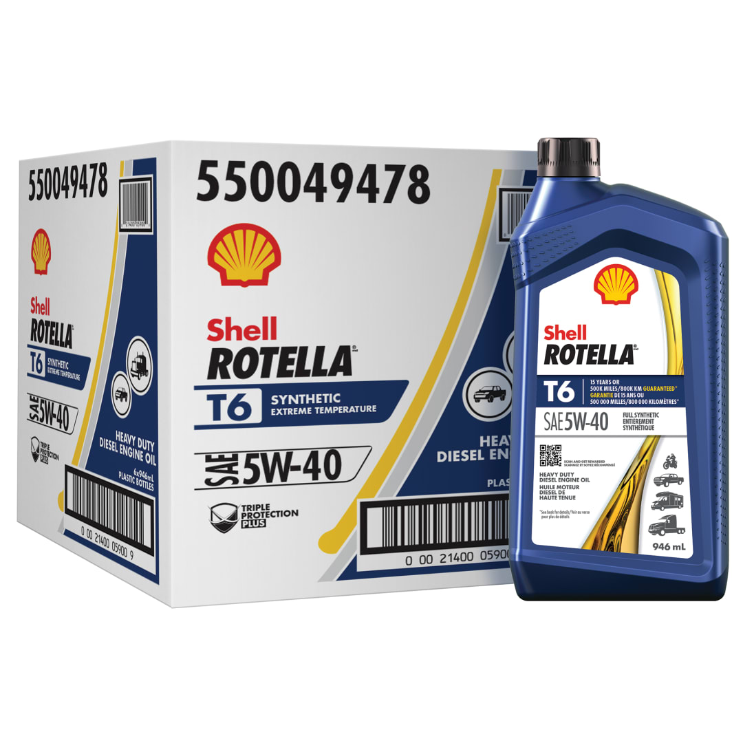 Shell Rotella T6 Full Synthetic 5W-40 Diesel Engine Oil, 1 Quart