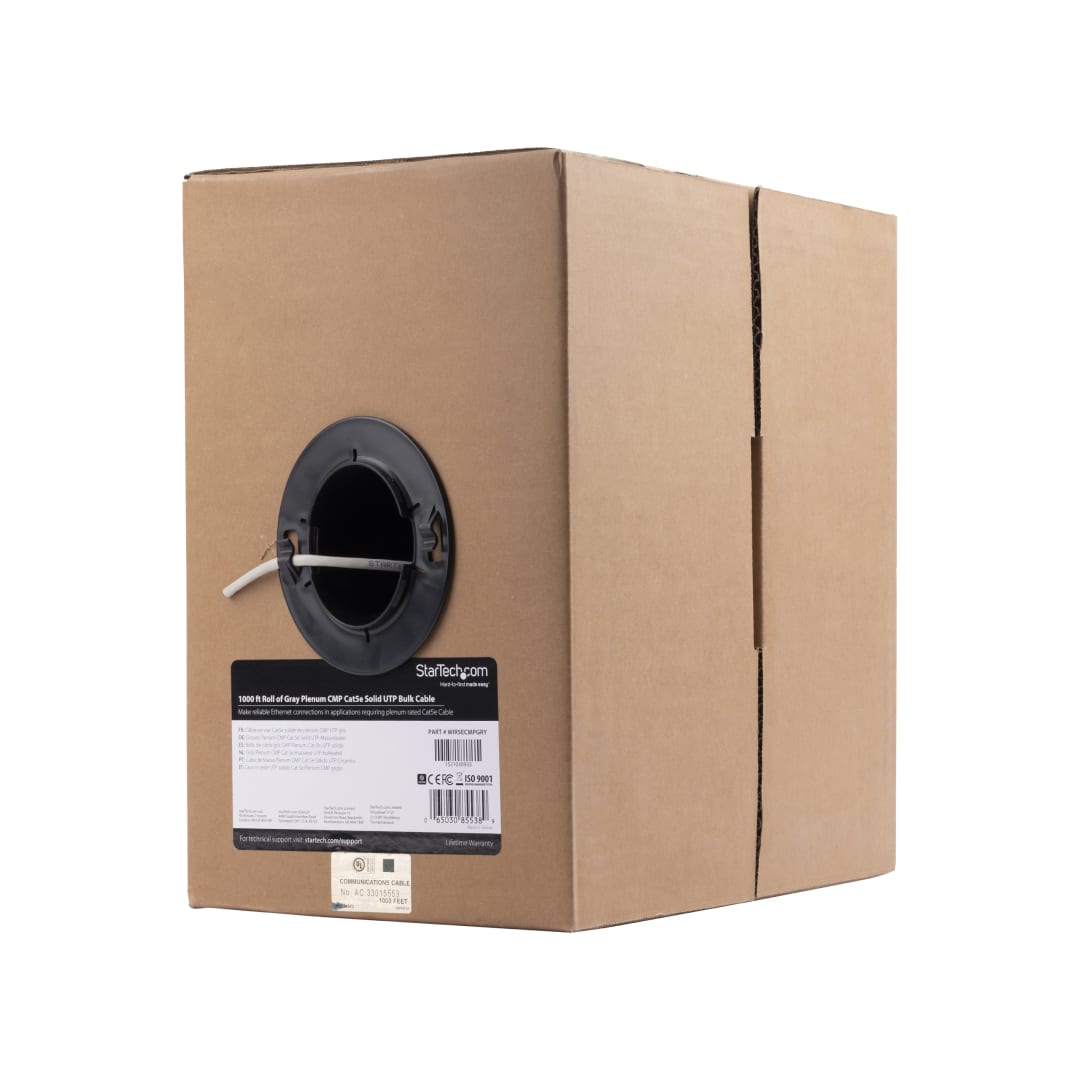 1000ft CMP Rated Solid Cat5e Ethernet Bulk Cable