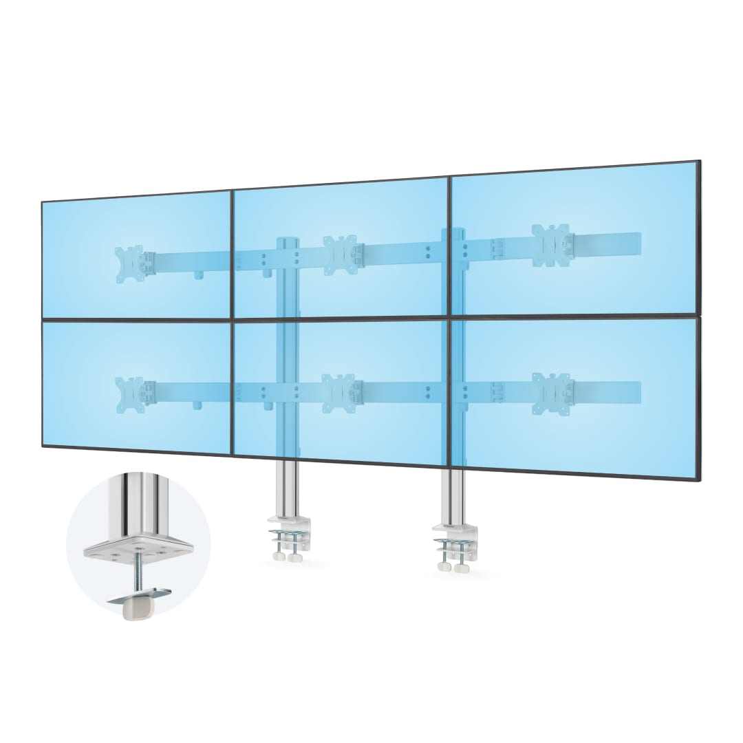 Six Monitor Mount Assembly