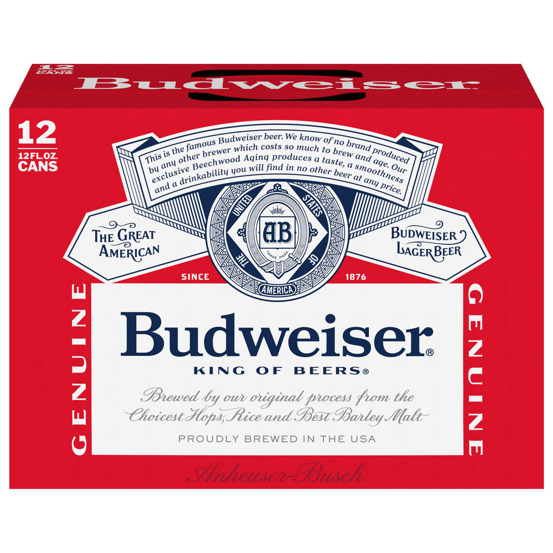 Budweiser Lager Beer Can 12 - 12 fl oz Cans