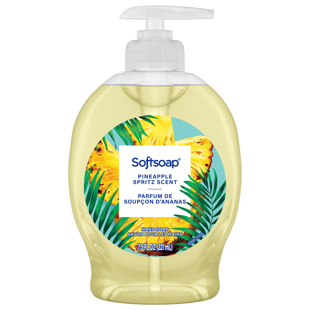 Softsoap Limited Edition Pineapple Spritz Liquid Hand Soap, Seasonal Hand Soap, Paraben Free, pH Balanced, Tropical Fruits Scent, 7.5 fl oz Pump Bottle